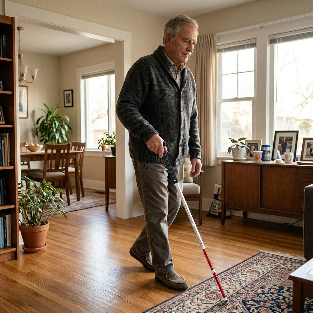 Adjustable Telescopic Walking Stick - at home