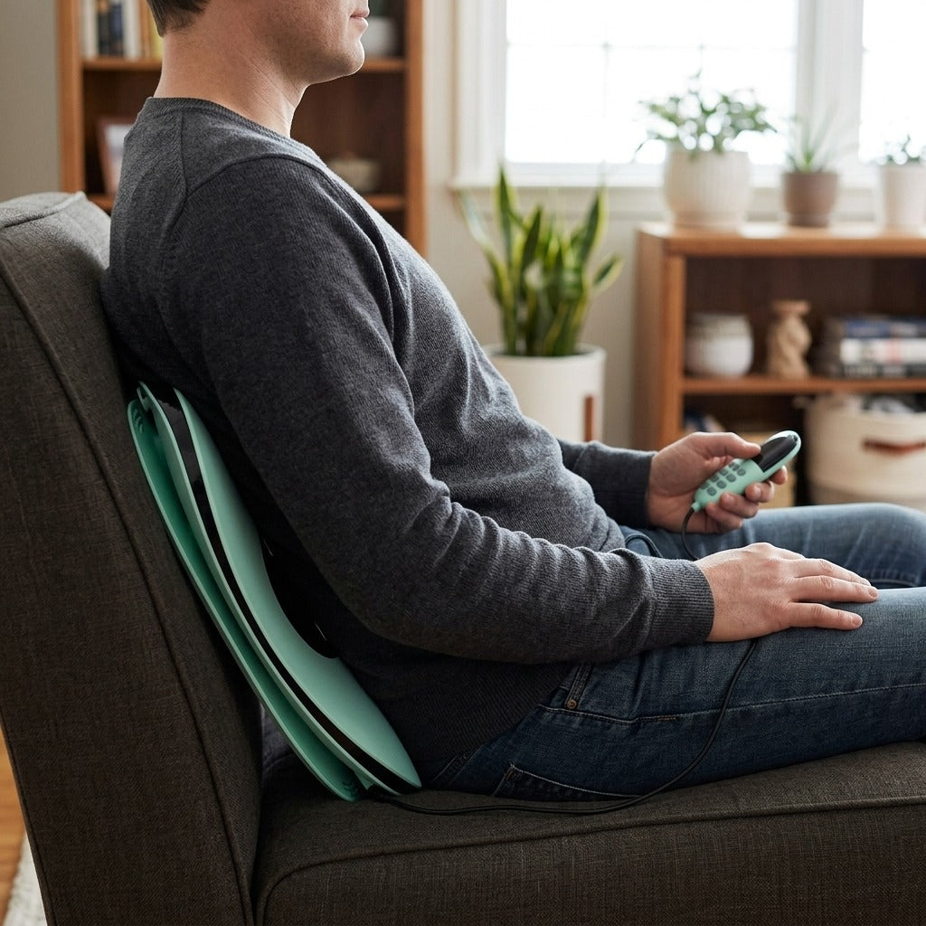 Adjustable Vibration Waist Massager - in use