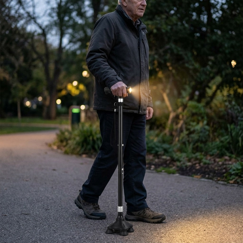 LED-es világítással ellátott bot, éjszakai sétához