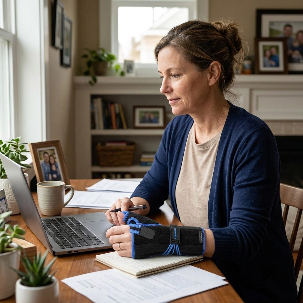 Adjustable Wrist and Thumb Brace - in everyday life