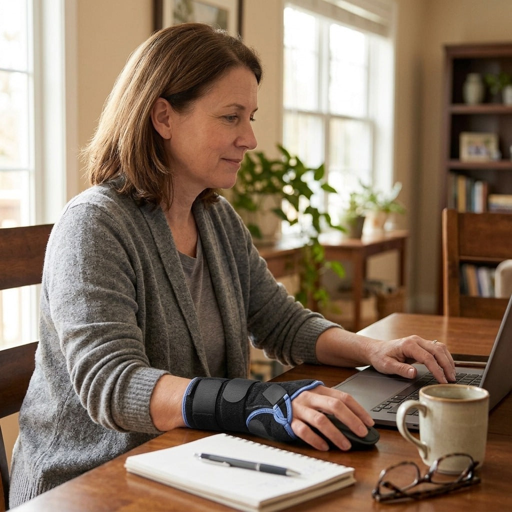 Adjustable Wrist Splint with Thumb Support - in everyday life