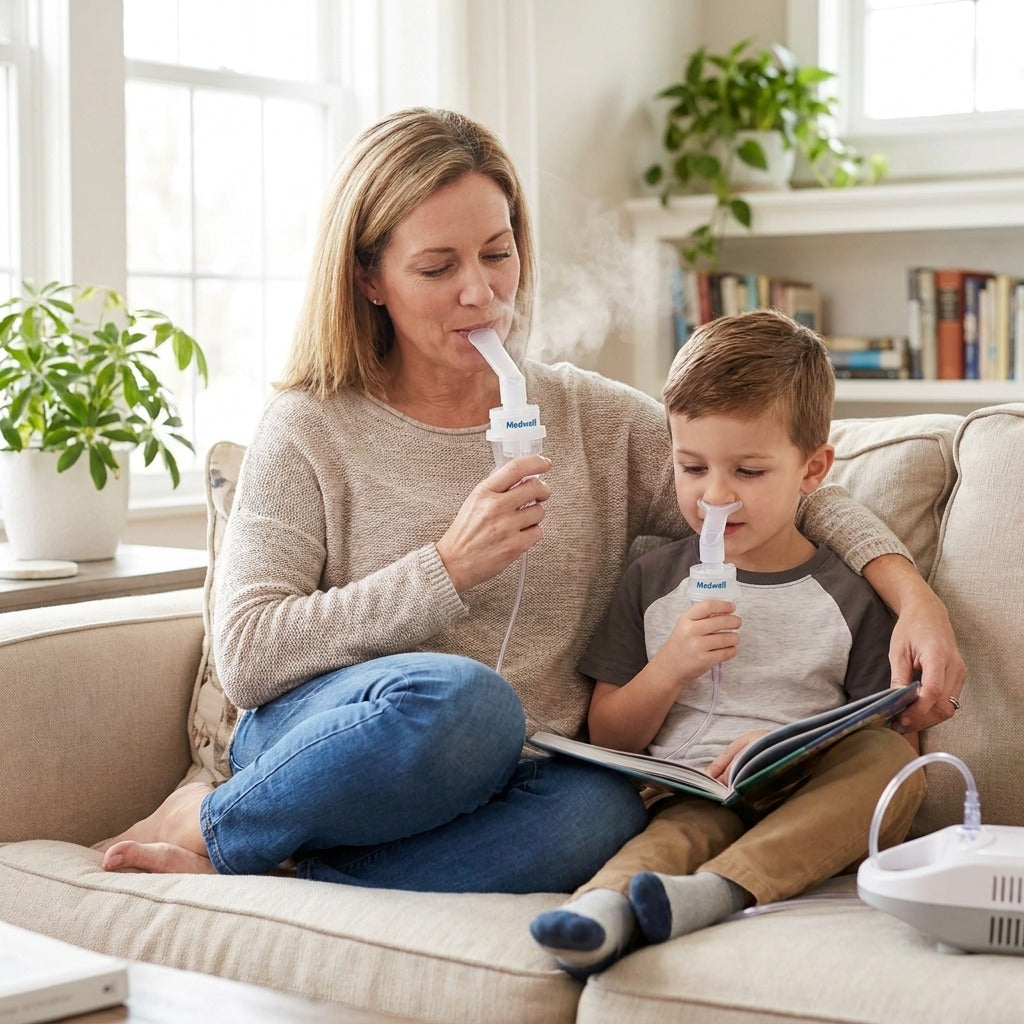 Adult and Child Nebulizer Mouth Tube Set - in everyday life