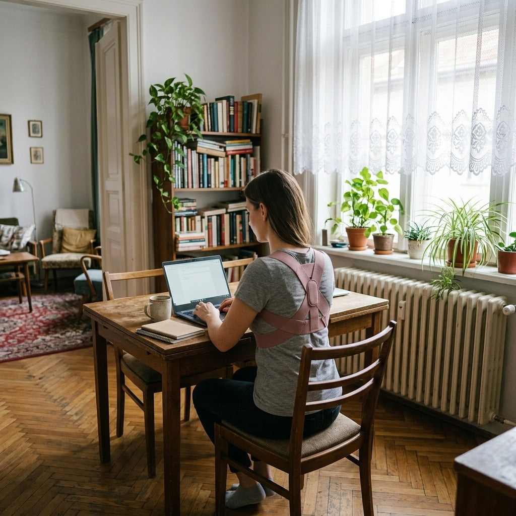 Tartásjavító felnőtteknek, nyitott vállú kialakítással - otthon