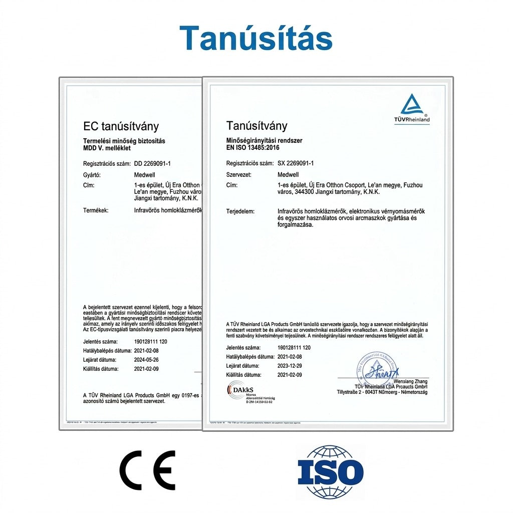 Medwell CE és ISO 13485:2016 tanúsítvány dokumentáció