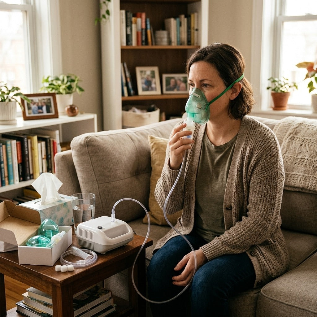 Air Compressor Nebulizer Set with Accessories - at home