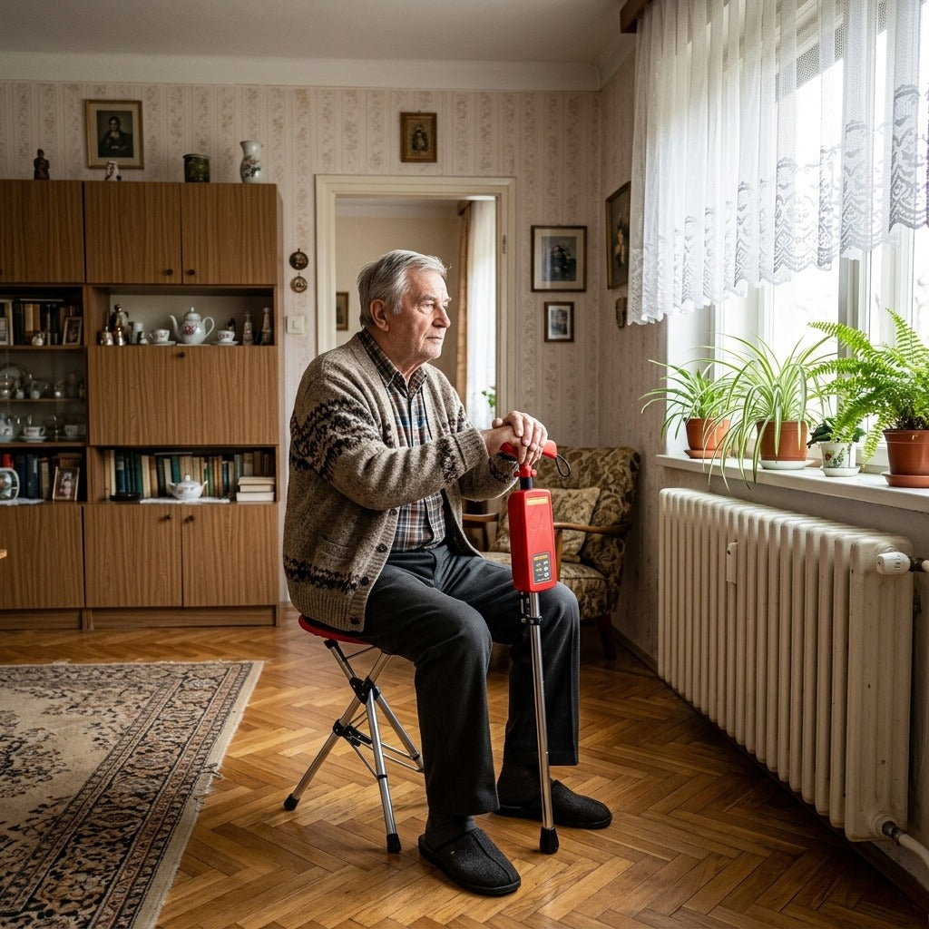 Alumínium járóbot összecsukható ülőkével, 85 cm - otthon