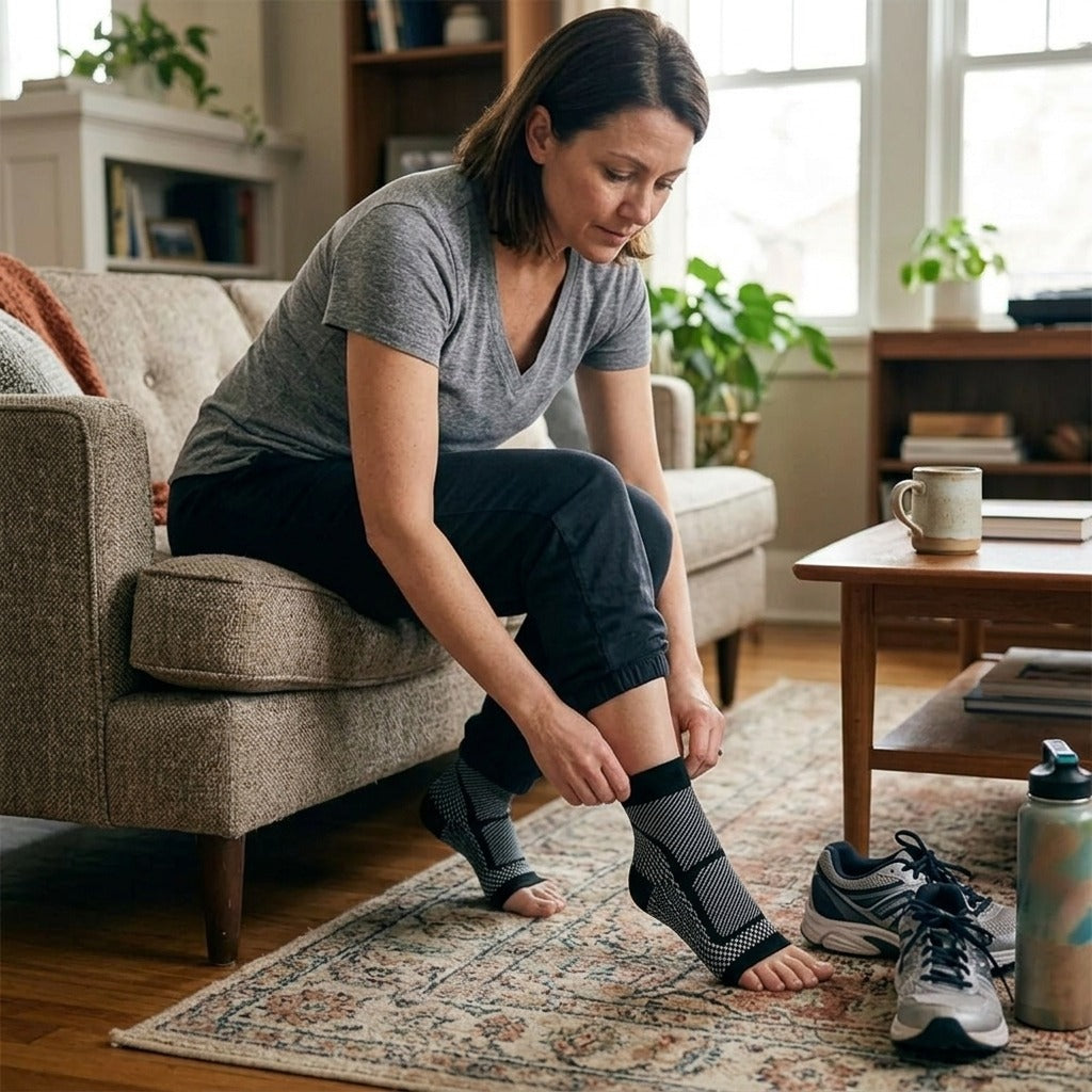 Ankle Compression Sleeve for Sports - at home