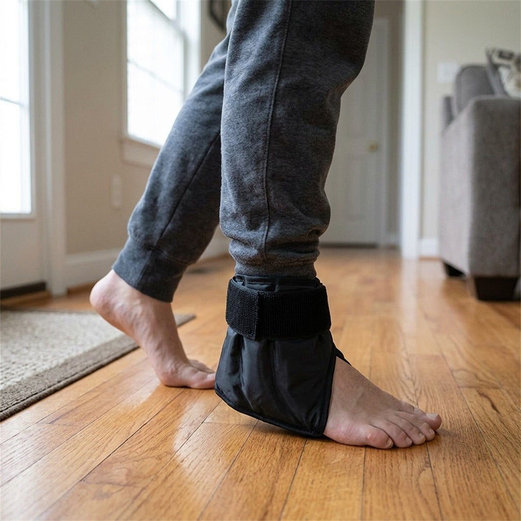 Ankle Support Compression Brace with Gel Therapy Wrap - in use