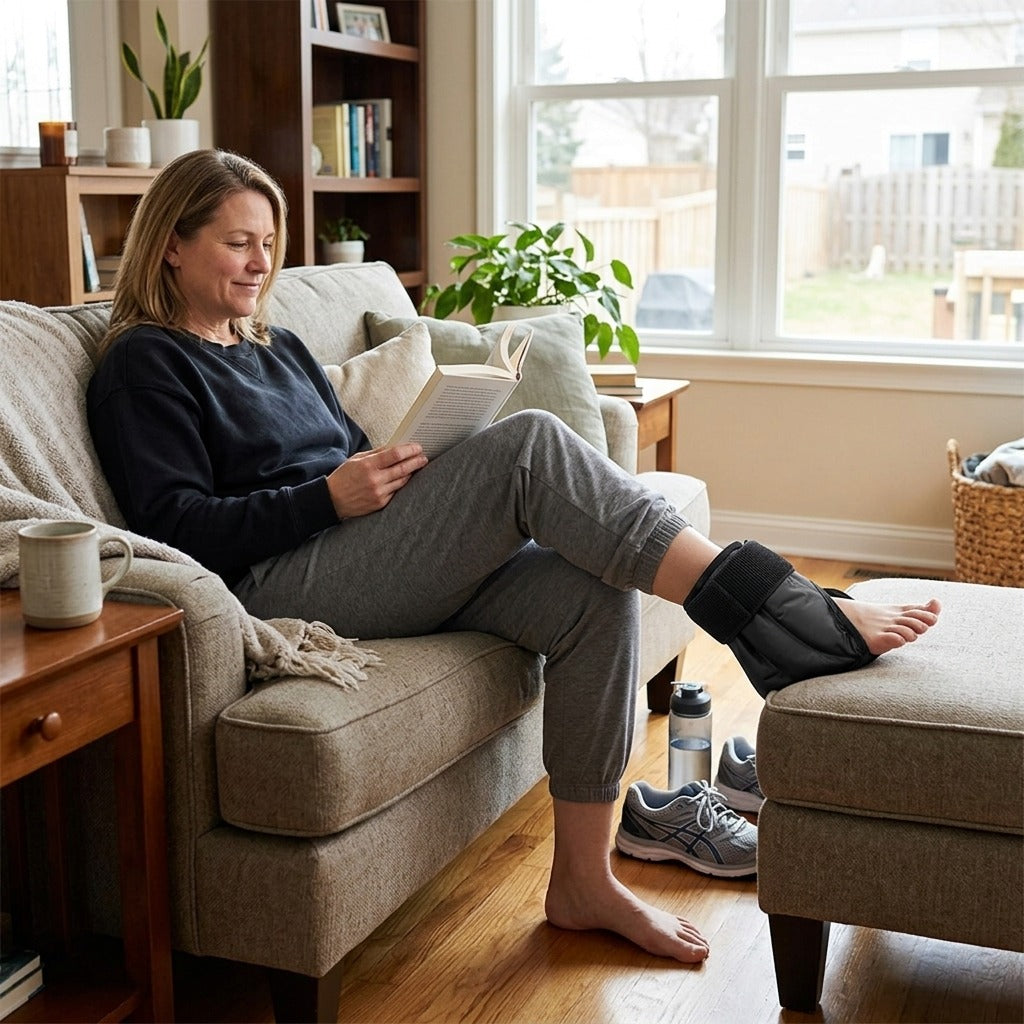 Ankle Support Compression Brace with Gel Therapy Wrap - in everyday life
