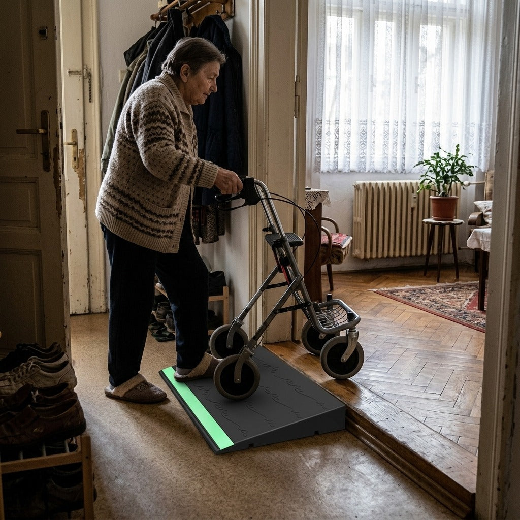 Csúszásgátló, sötétben világító küszöbrámpa - otthon