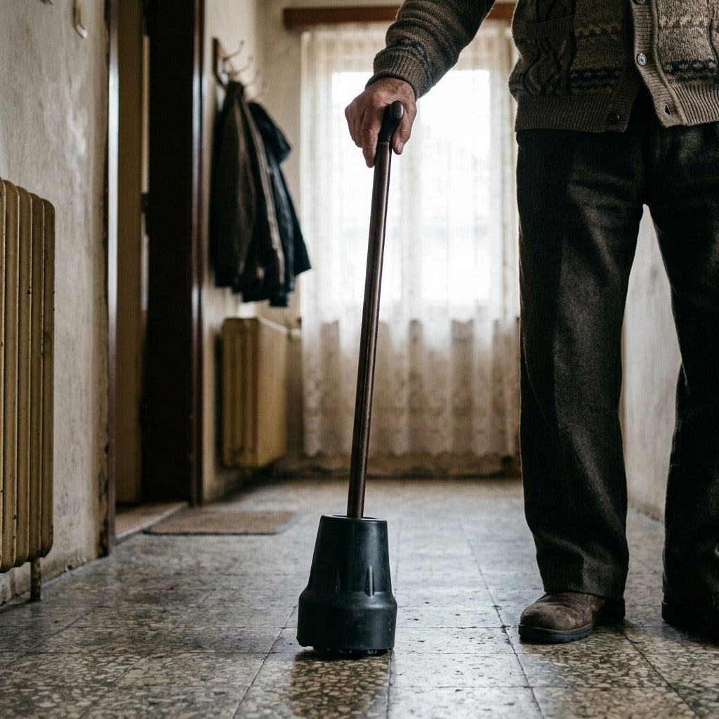 Csúszásgátló gumivég botokhoz és túrabotokhoz - használat közben