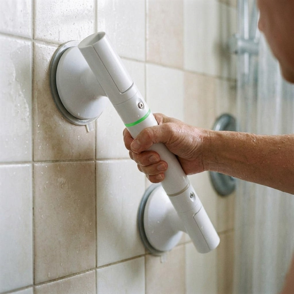 Anti-Slip Shower and Bath Grab Bar - in use