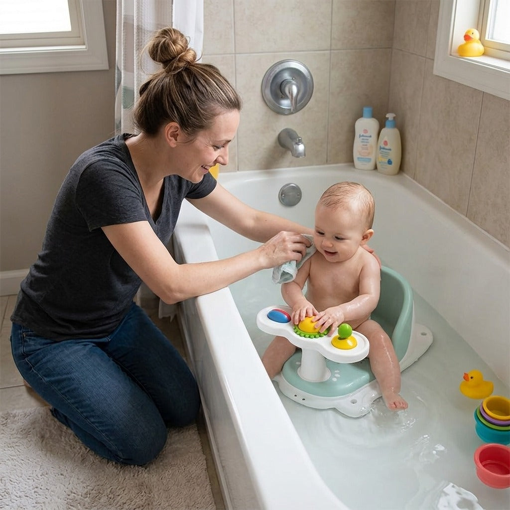 Baby Bath Seat with Backrest Support - in everyday life