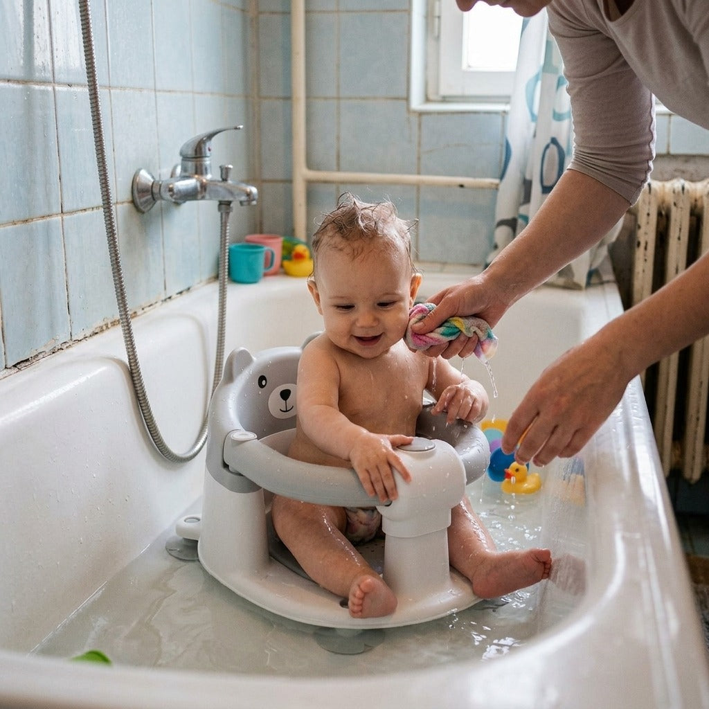 Babafürdető szék - használat közben
