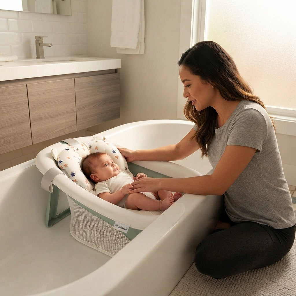 Baby Bath Support with Breathable Mesh - at home