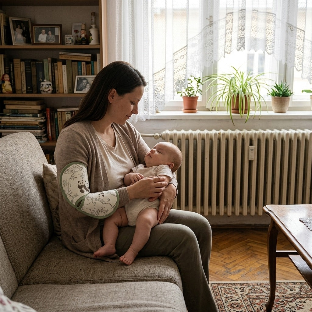 Hűsítő babapárna karra etetéshez - otthon