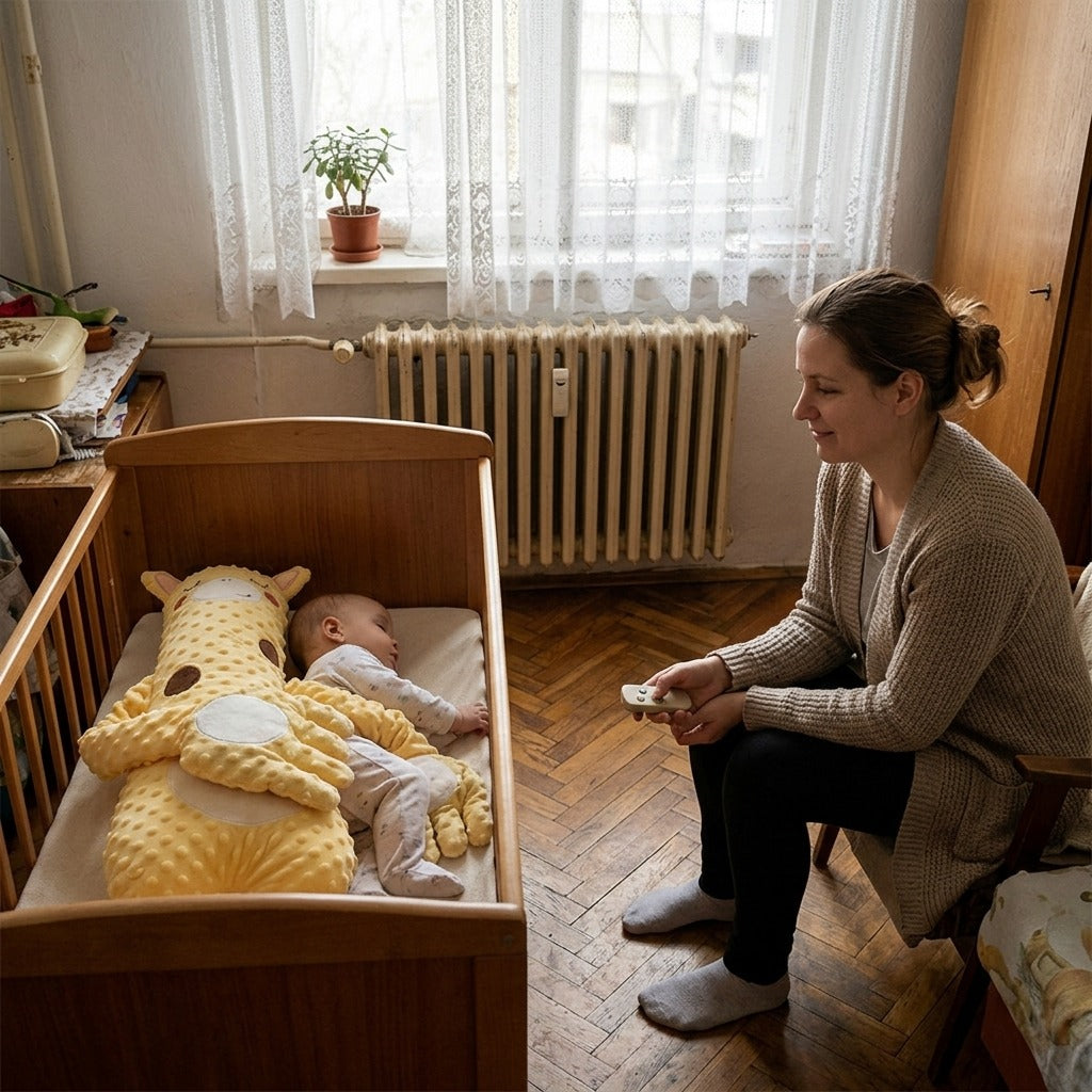 Elektromos babapárna simogató kézzel, távirányítóval - a mindennapokban