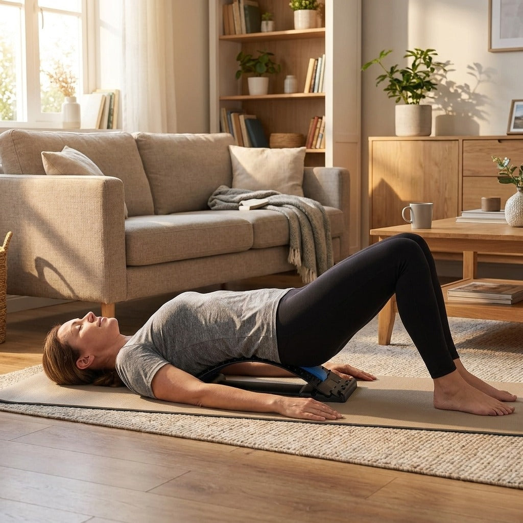 Back Stretcher and Massage Pad - at home