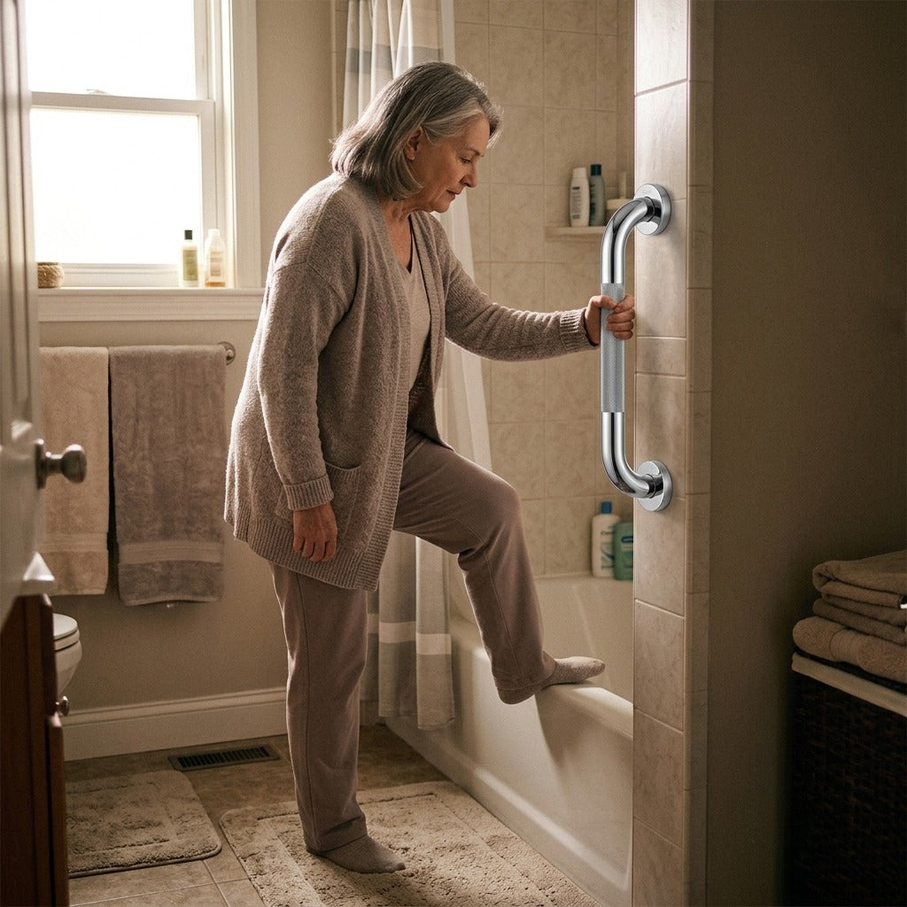 Bathroom Grab Bar for Tub or Toilet - at home