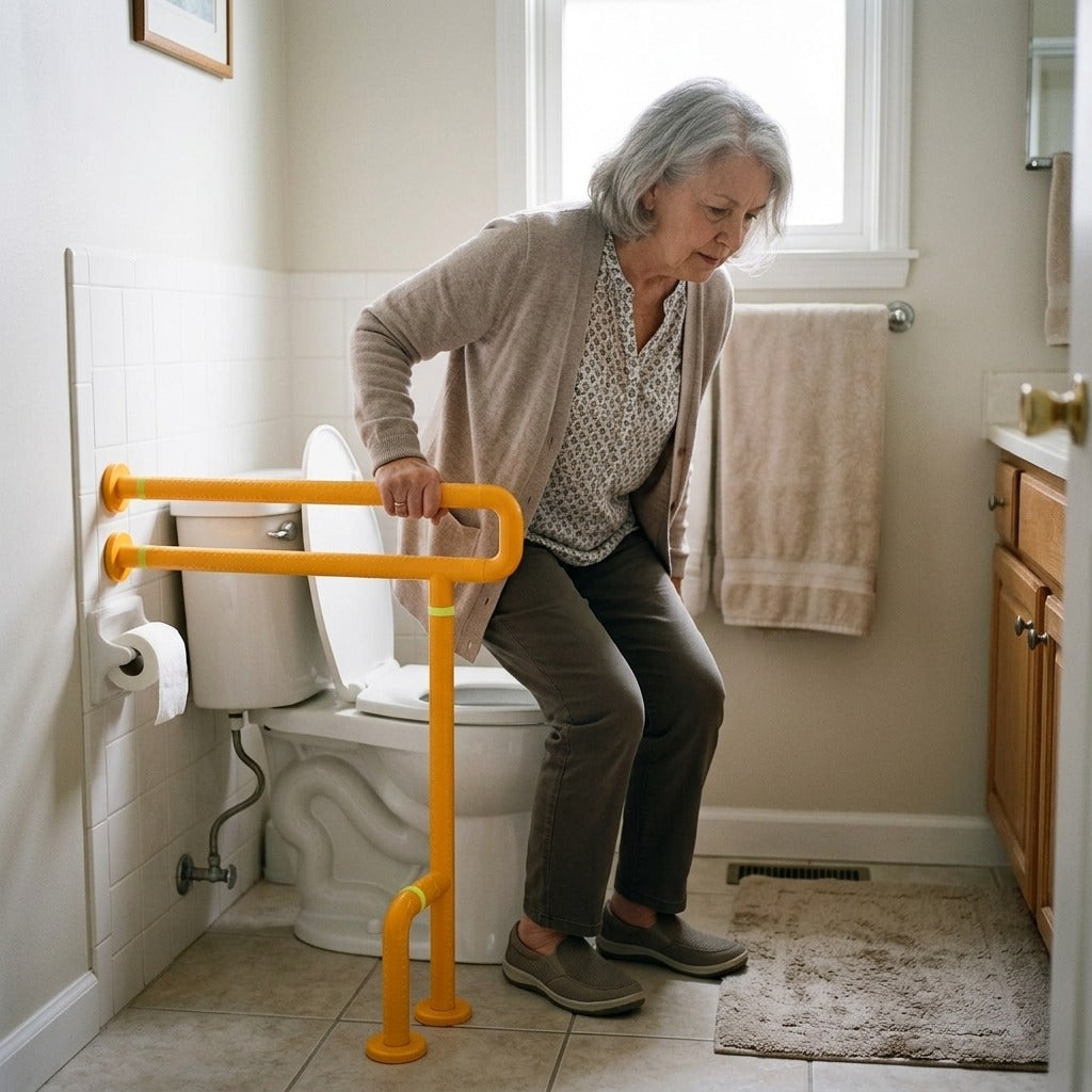 Bathroom Grab Bar Rail with Anti-Slip Grip - at home
