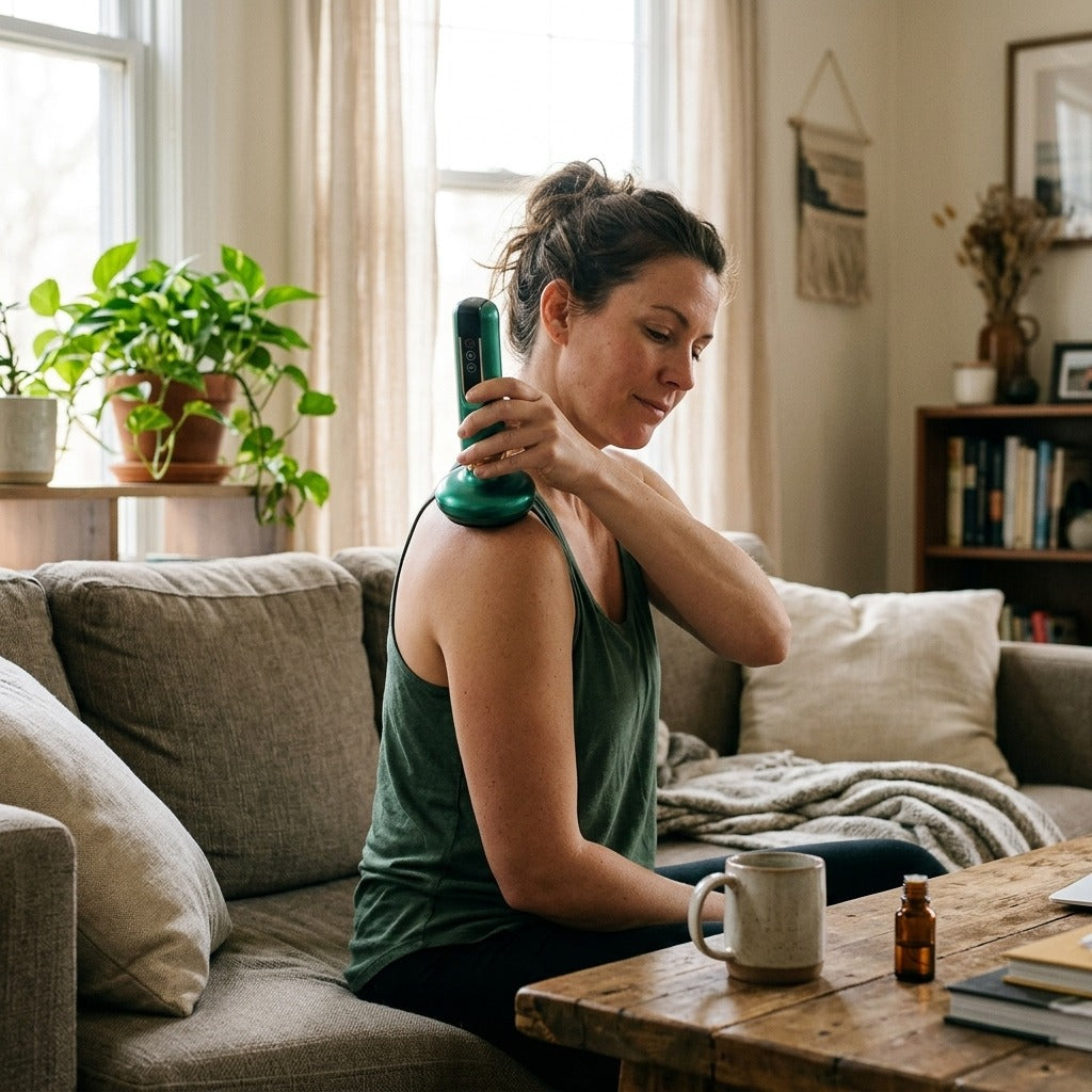 Battery-Powered Suction Cupping Set - at home