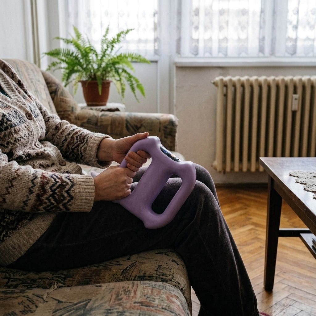 Elemes vibrációs fascia masszázsgyűrű - használat közben