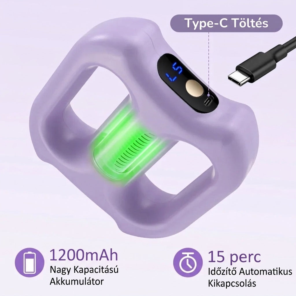 Fascia gyűrű Type-C töltés 1200mAh és 15 perc automatikus kikapcsolás