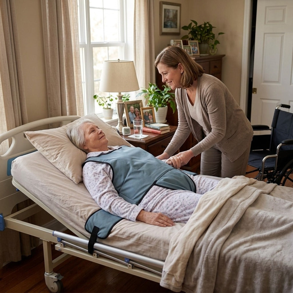Bed and Wheelchair Positioning Support Vest - in everyday life
