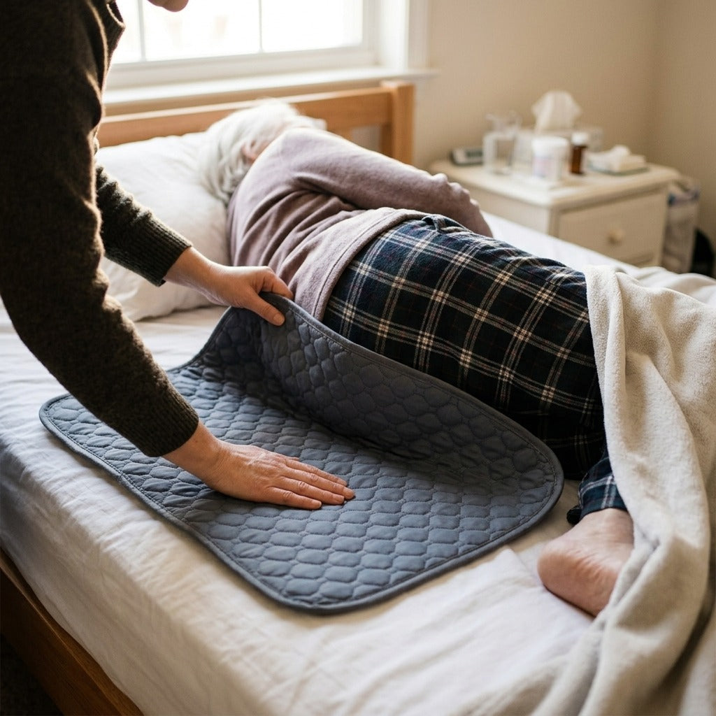 Bedridden Urine Changing Pad for Senior Care - in use