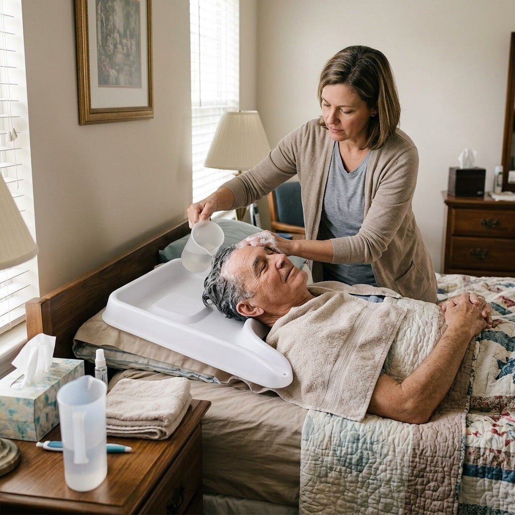 Bedside Hair Washing Basin for Home Care - in everyday life
