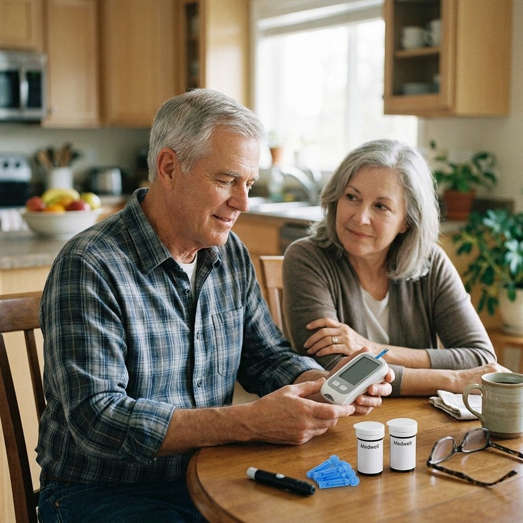 Blood Glucose Monitor Kit with Test Strips and Lancets - in everyday life
