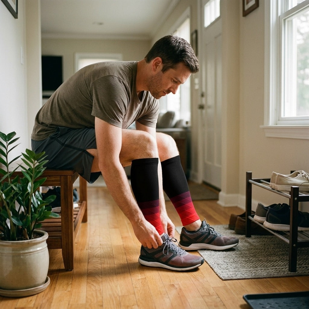 Breathable Calf Compression Sleeves, 1 Pair - at home