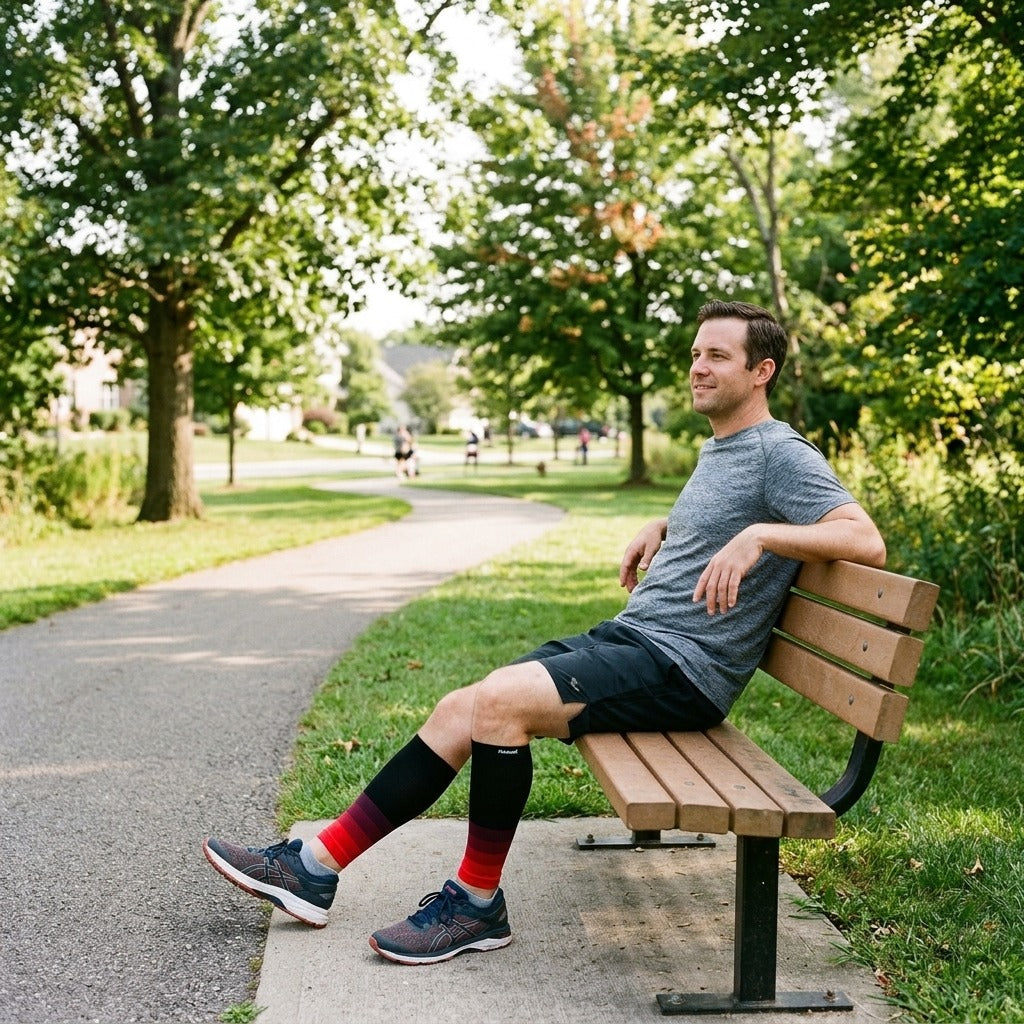 Breathable Calf Compression Sleeves, 1 Pair - in everyday life