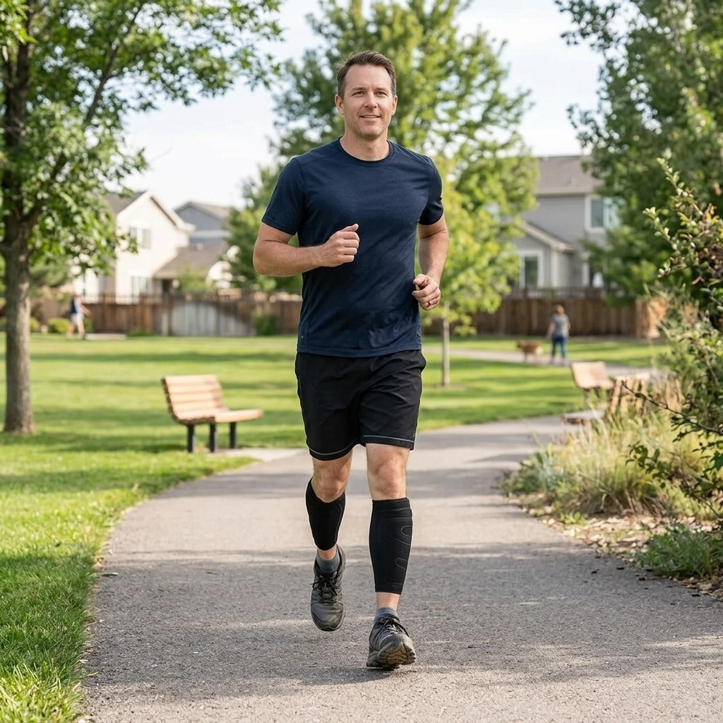 Breathable Calf Compression Sleeves – Pair - in everyday life