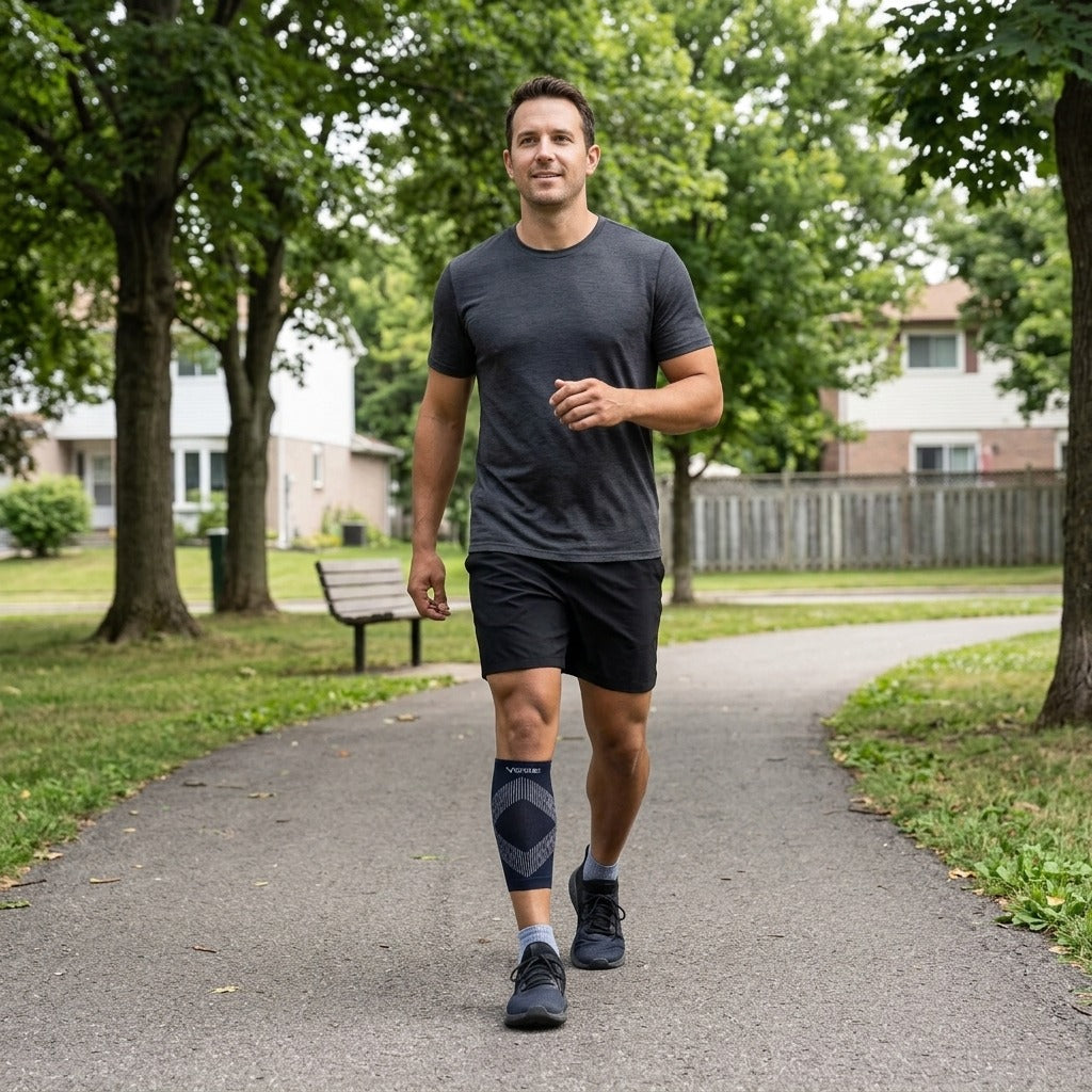 Breathable Nylon Calf Compression Sleeve - in everyday life
