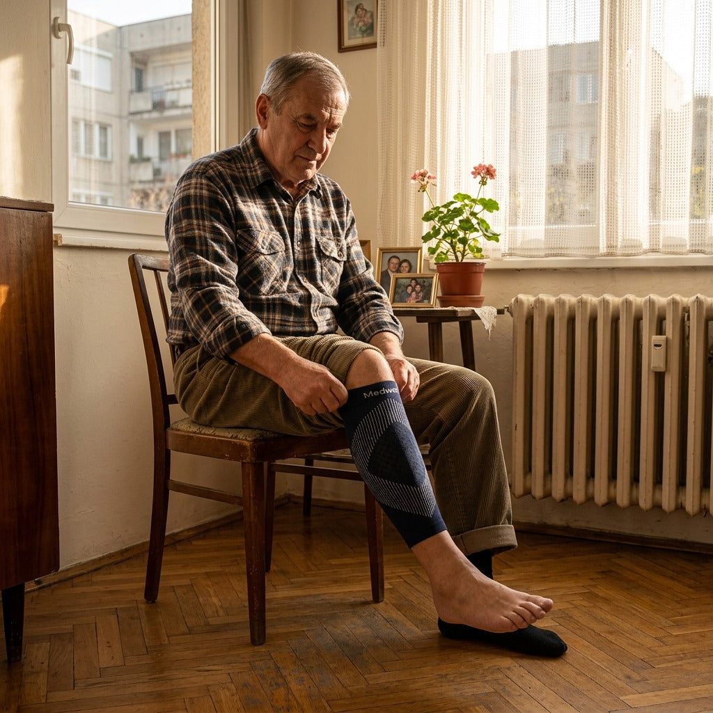 Légáteresztő nylon vádli kompressziós szár - otthon
