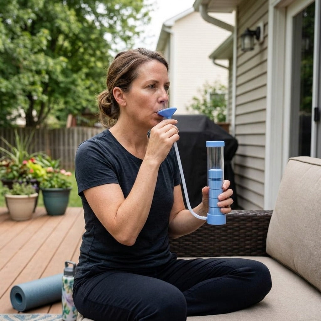 Breathing Trainer Exercise Device - in everyday life