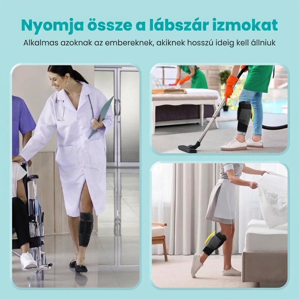 Nyomja össze a lábszár izmokat, hosszú munkadózishez.