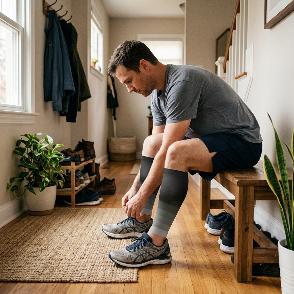Calf Compression Sleeves - at home