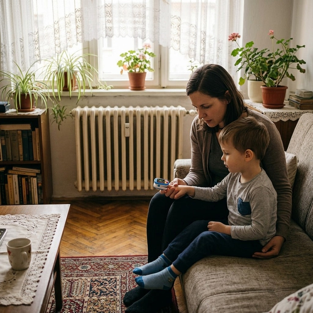 Gyermek ujjbegyes pulzoximéter - otthon