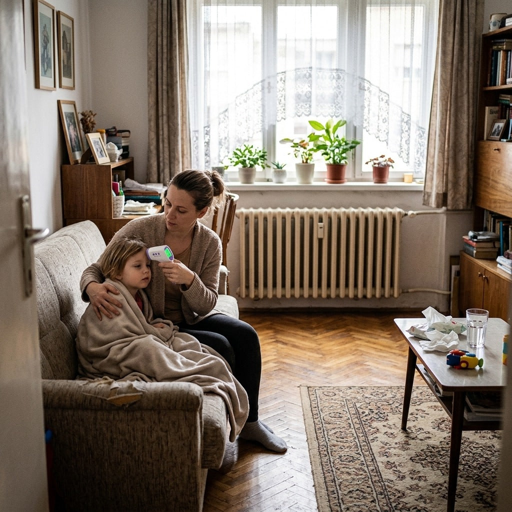 Érintésmentes infravörös homlokhőmérő gyerekeknek - otthon