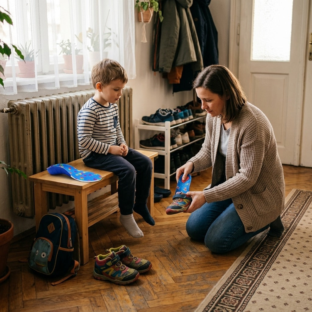 Gyermekcipőbe való boltozattámaszos talpbetét - otthon