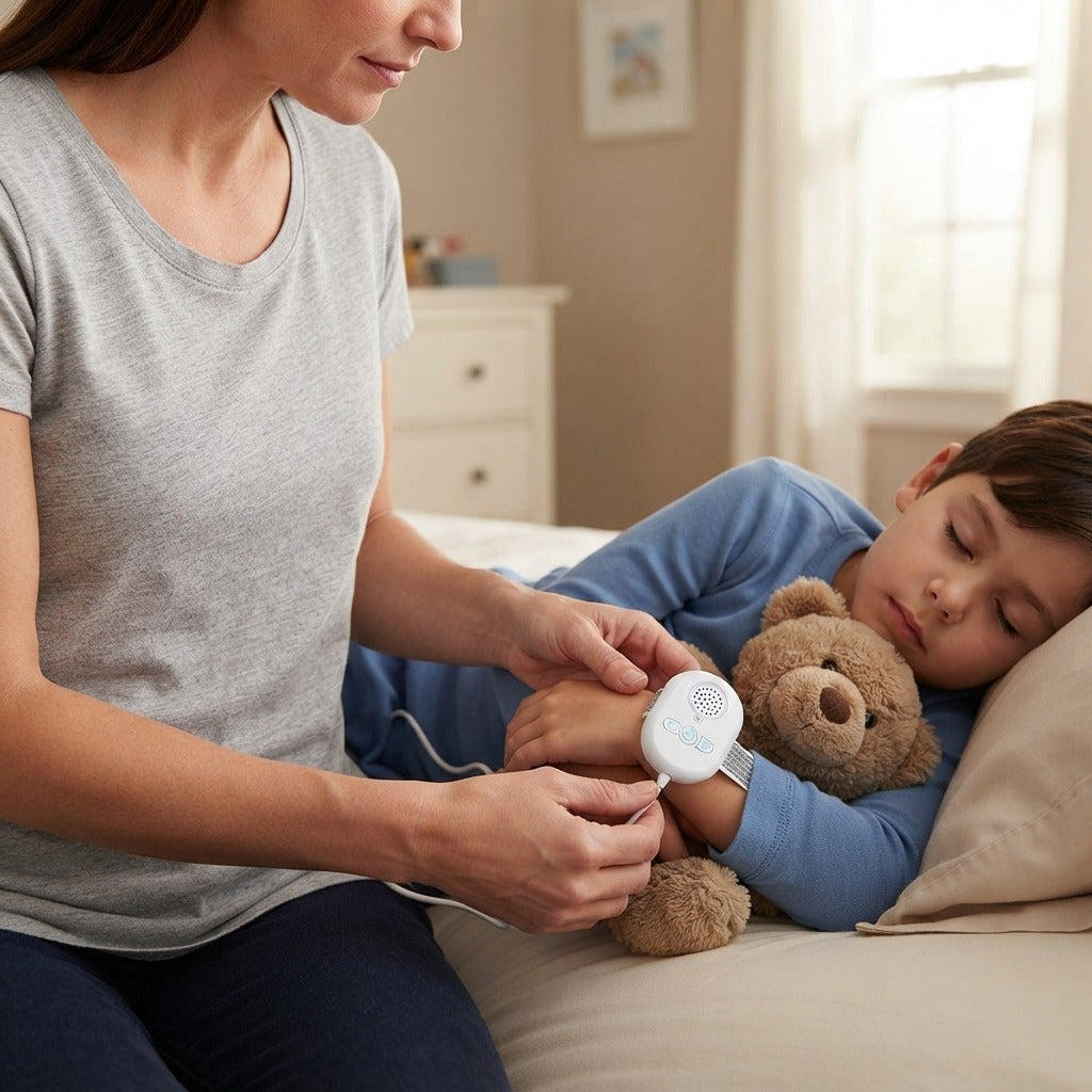 Children's Bedwetting Sensor Alarm - in use