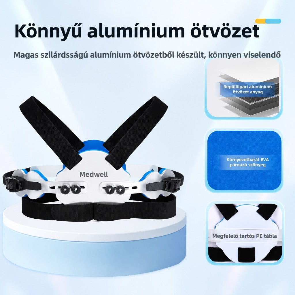 Könnyű alumínium ötvözetből készült orvosi gerincmerevítő bemutatása rétegekkel.