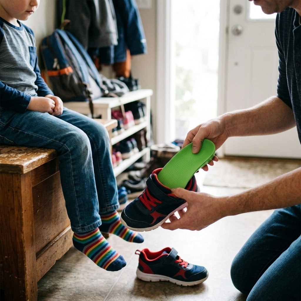 Children's Gel Insoles with Arch Support - in use
