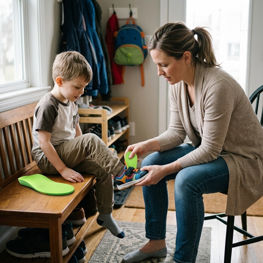 Children's Gel Insoles with Arch Support - at home