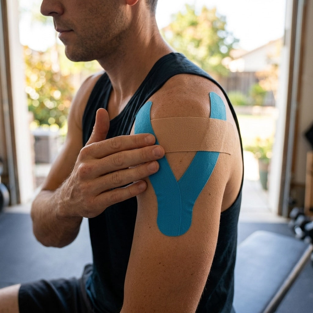 Colorful Water-Resistant Kinesiology Tape - in use