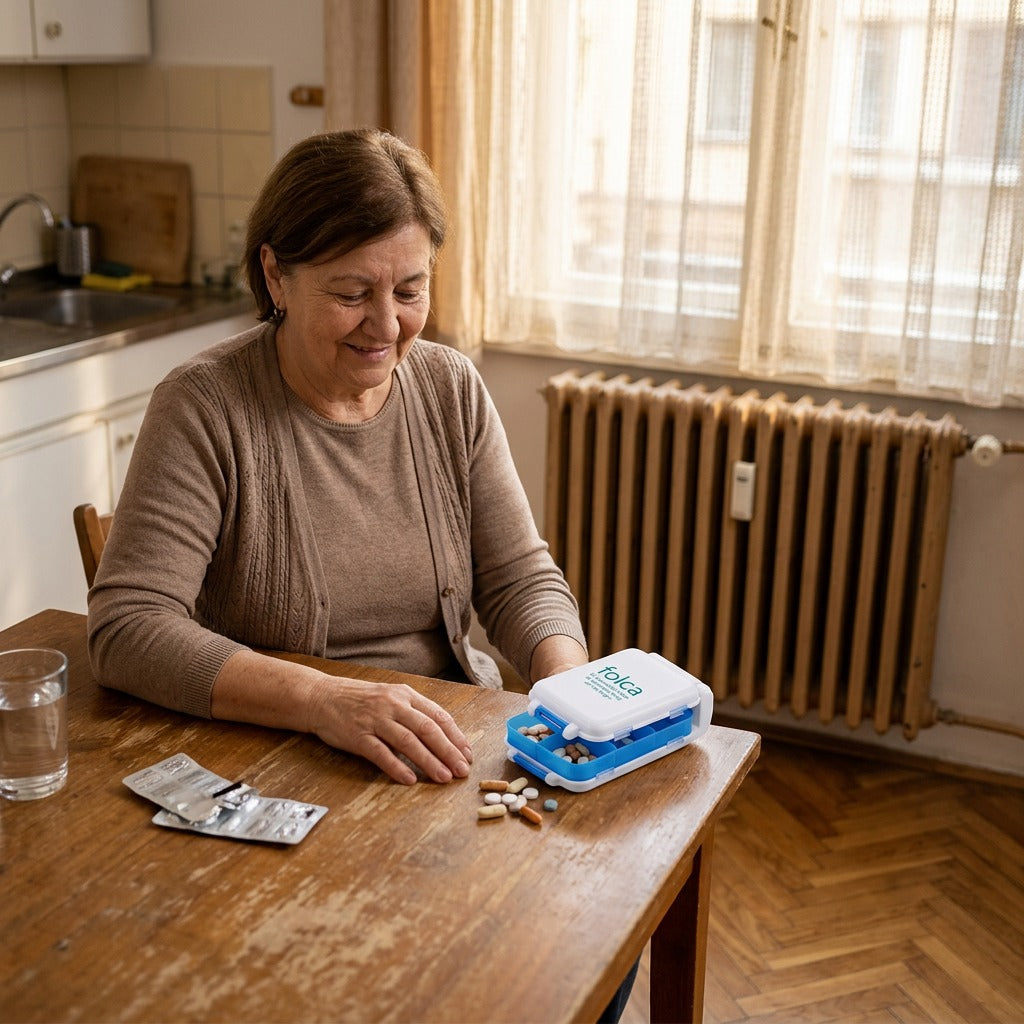 Kompakt heti gyógyszeradagoló 8 rekesszel - otthon