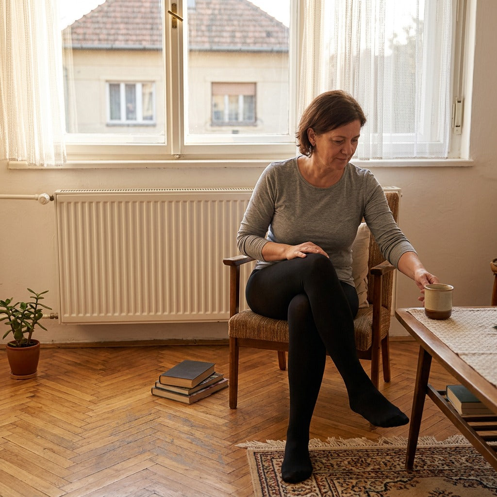Kompressziós harisnyanadrág nyitott, zárt orral vagy lábfej nélkül - otthon