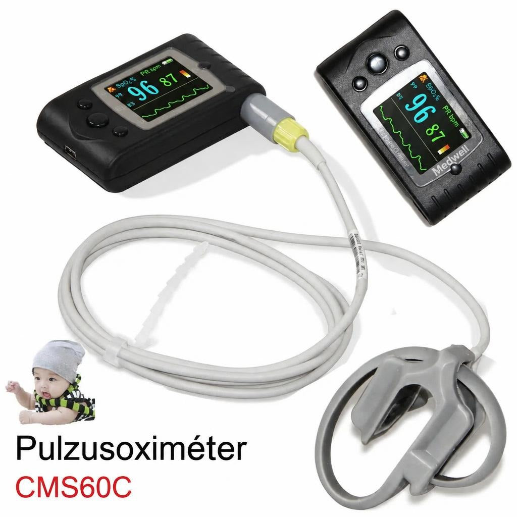 CMS60C Medwell pulzusoximéter csecsemő érzékelővel és digitális kijelzővel